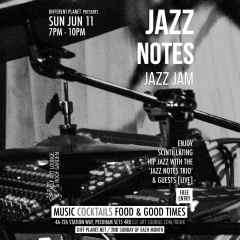 Different Planet presents Jazz Notes Jazz Jam (2nd Sun each month), Free Entry