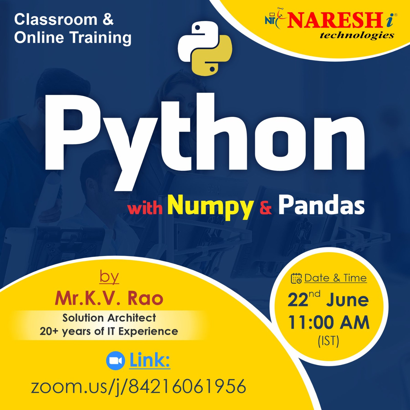 Free Demo On Python by Mr. K.V.Rao in NareshIT - 8179191999, Online Event