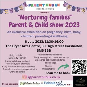 Nurturing families - Parent and Child show 2023, Carshalton, England, United Kingdom
