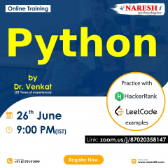 Free Demo On Python by Dr. Venkat in NareshIT