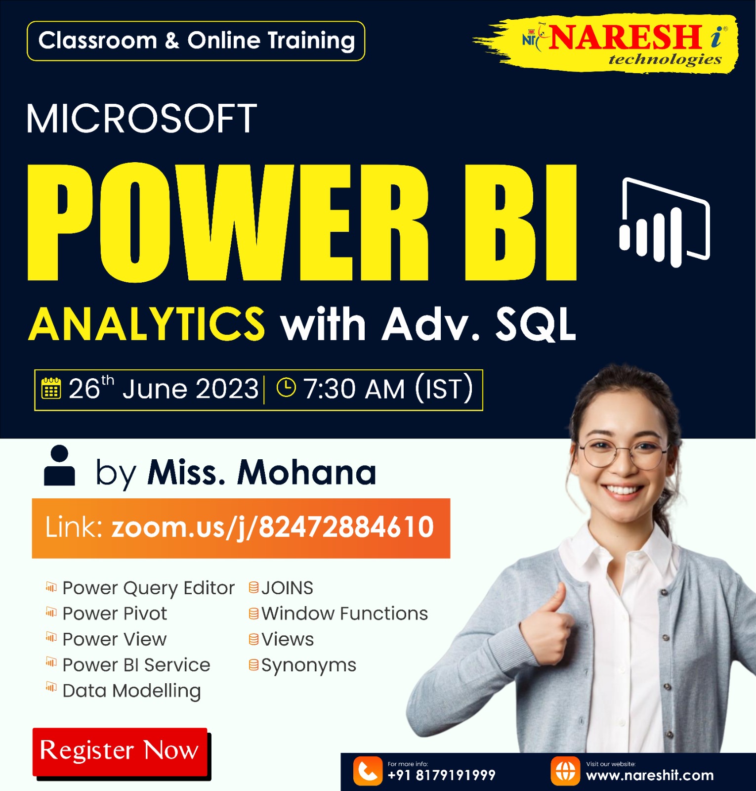 Free Demo On Power BI by Miss Mohana - Naresh IT, Online Event