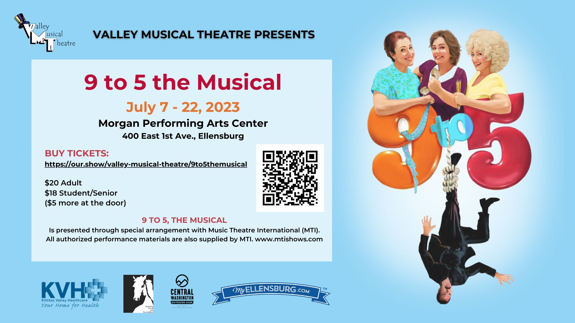 Valley Musical Theatre presents 9 to 5 the Musical, Ellensburg, Washington, United States