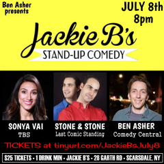 Comedy Night at Jackie B's in Scarsdale with Stone and Stone, Sonya Vai and Ben Asher