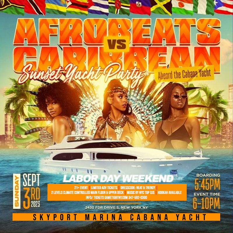 Afrobeats vs Caribbean NYC Labor Day Weekend Cabana Yacht Party Cruise, New York, United States