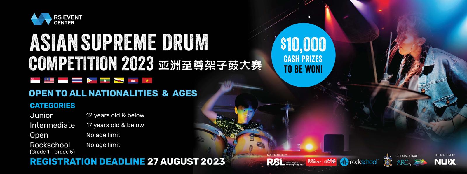 ASIAN SUPREME DRUM COMPETITION 2023, Singapore, Alexandra Retail Centre, Atrium Level 1,South East,Singapore