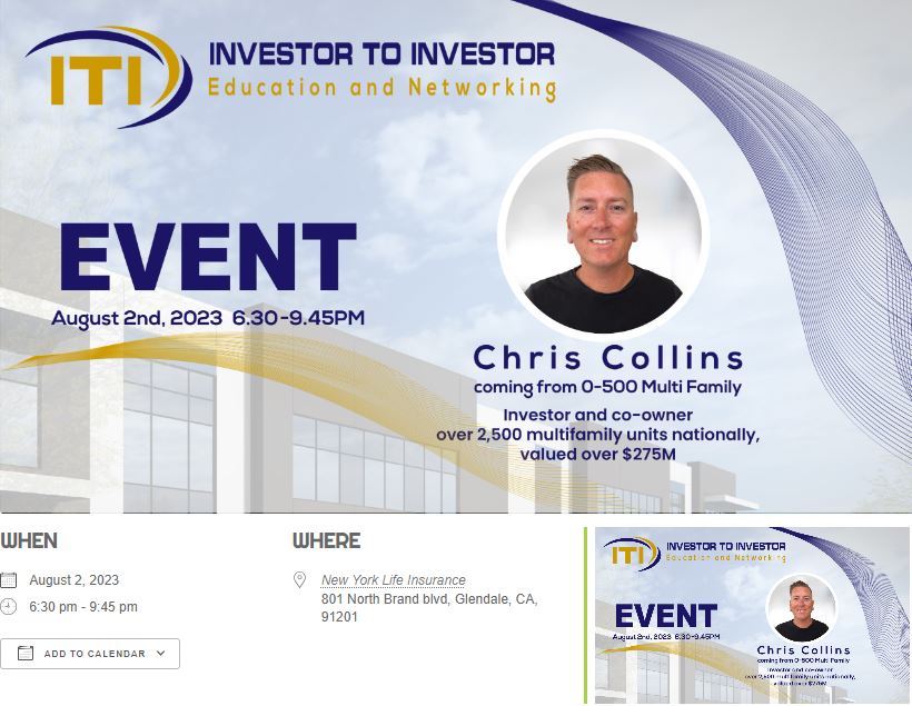 ITI Real Estate Education & Networking : Chris Collins Multi Family, New York, United States
