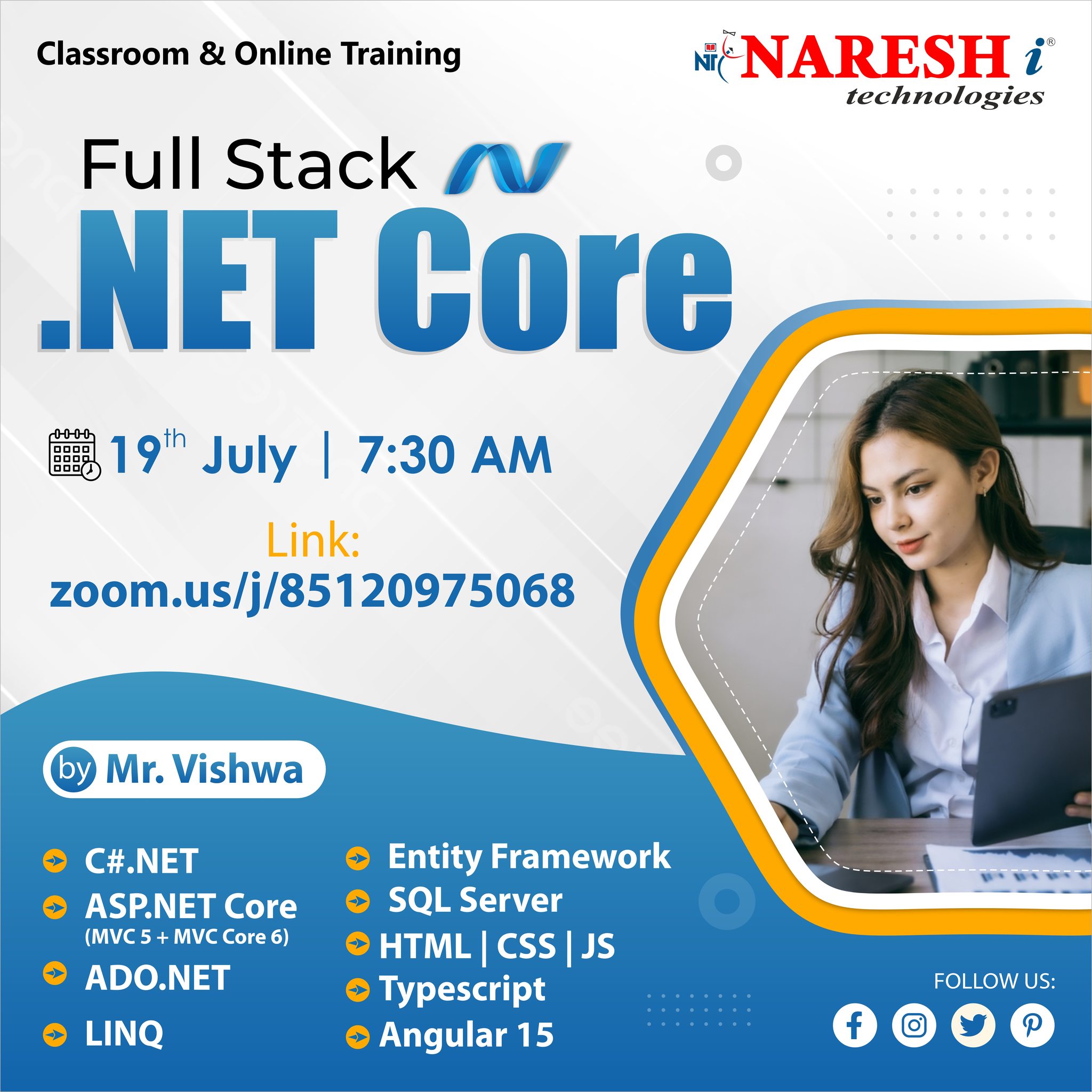 Best Full Stack .Net Core Online Training by Mr. Vishwa - Naresh IT, Online Event