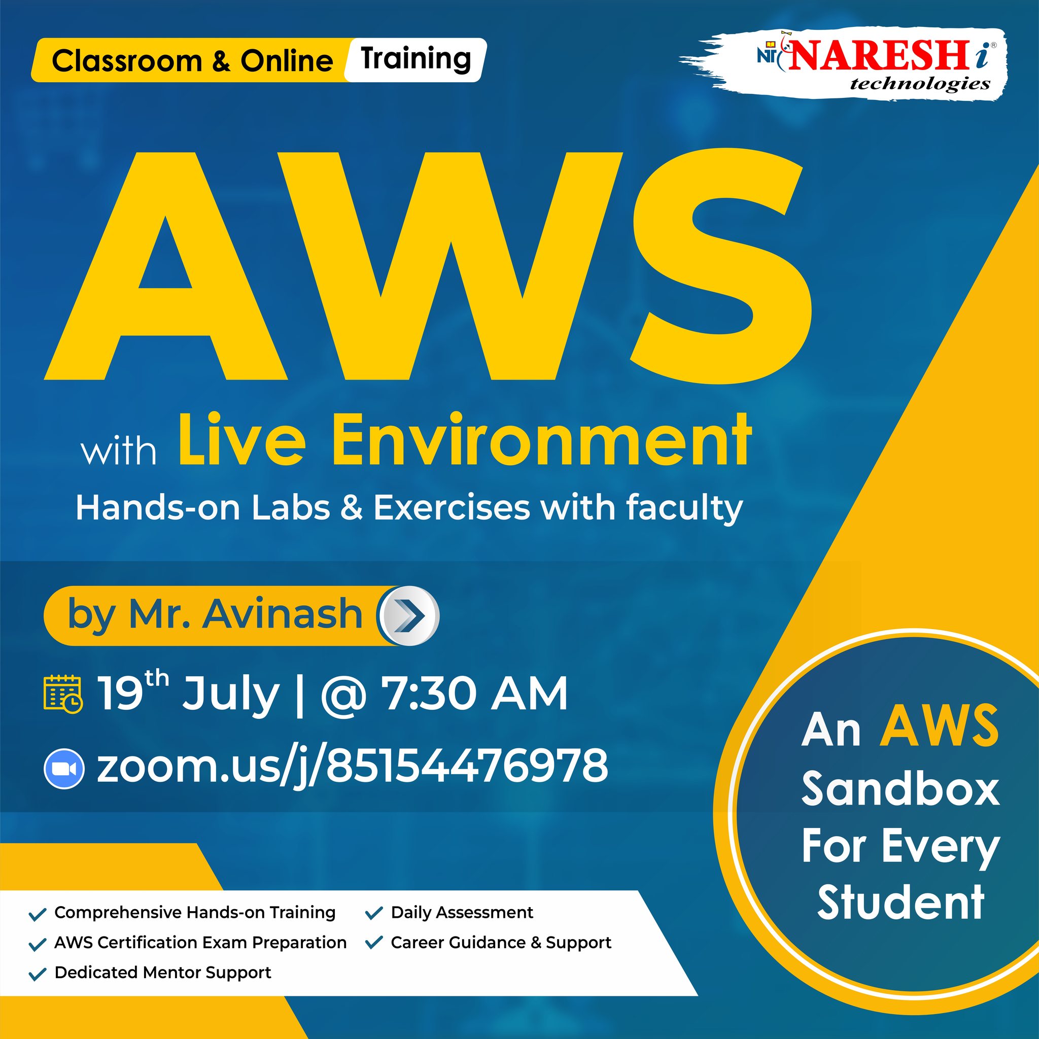 Best AWS Online Training by Mr. Avinash - Naresh IT, Online Event