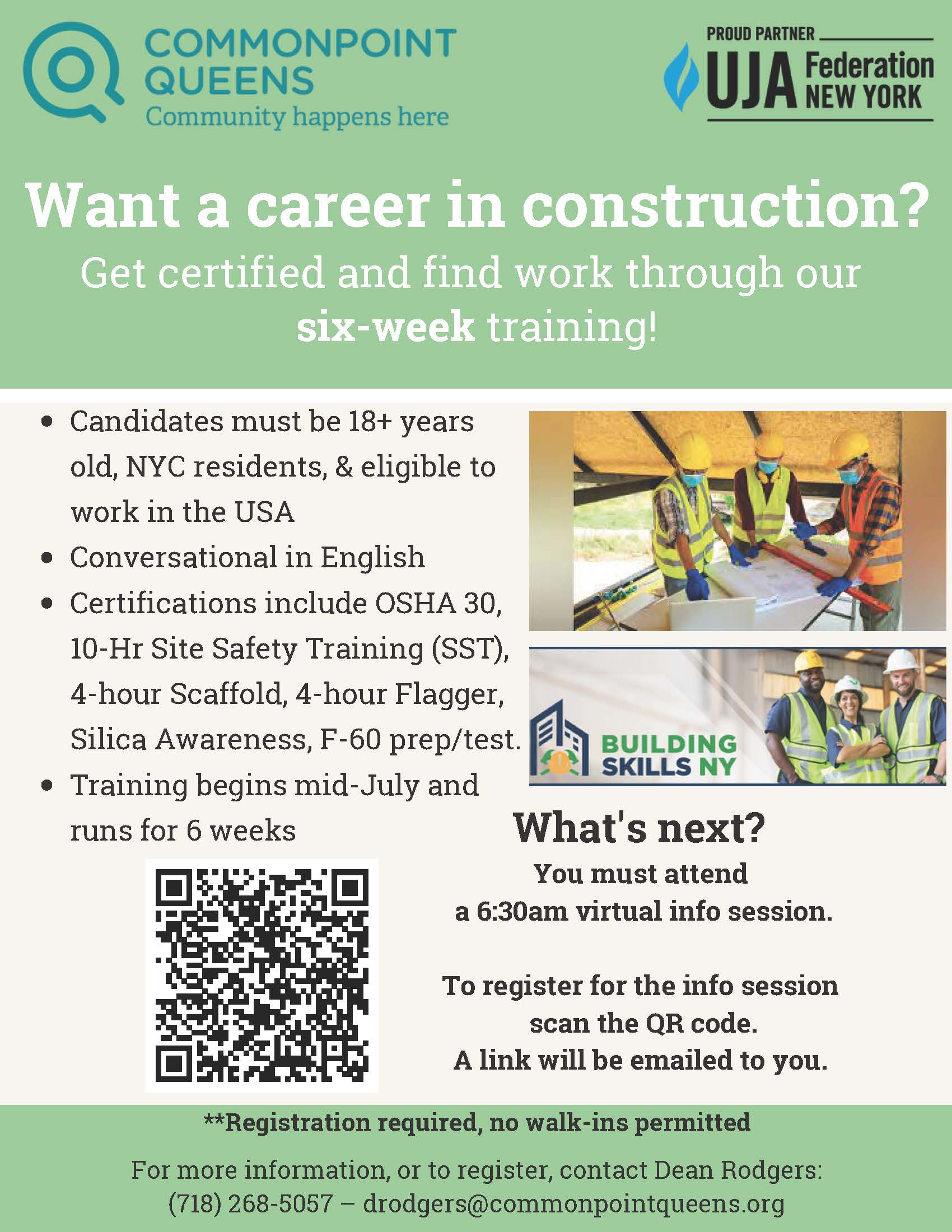 Construction Career Job Training and Placement program, New York, United States