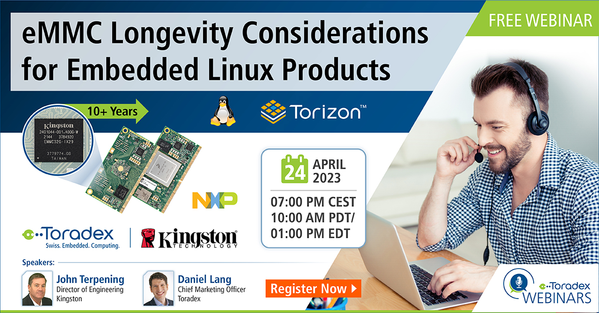 Webinar: eMMC Longevity Considerations for Embedded Linux Products, Online Event