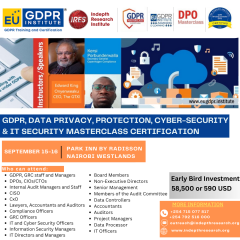 GDPR, Data Privacy, Protection, Cyber-Security & IT Security Masterclass