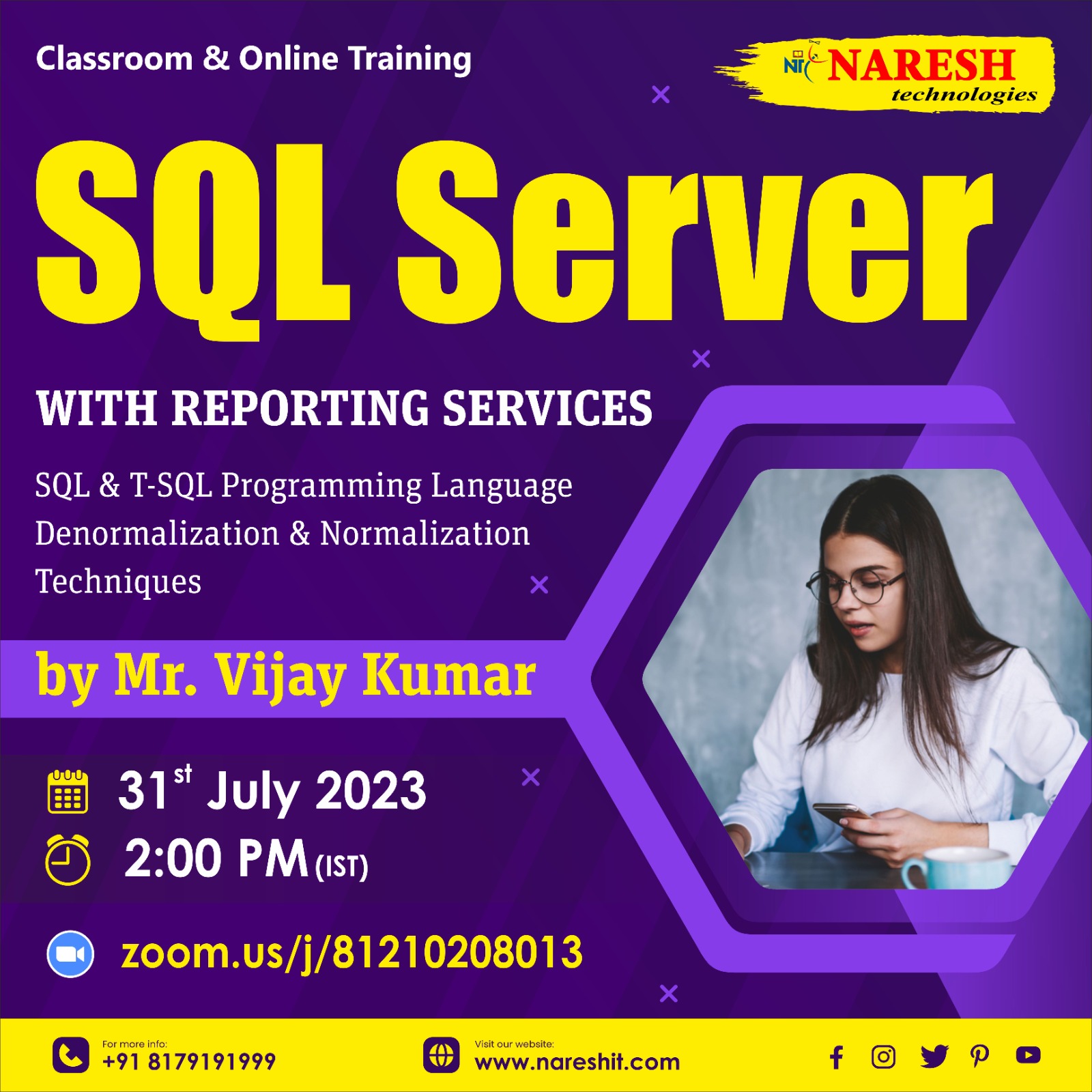 Free Demo On SQL Server by Mr. Vijay Kumar - NareshIT, Online Event