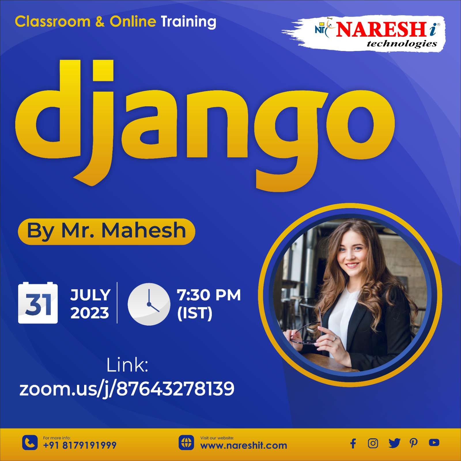 Free Demo On Django by Mr. Mahesh - NareshIT, Online Event