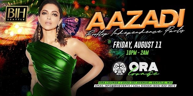 Bollywood Aazadi : India's Independence Party on 11th August Seattle, Seattle, Washington, United States