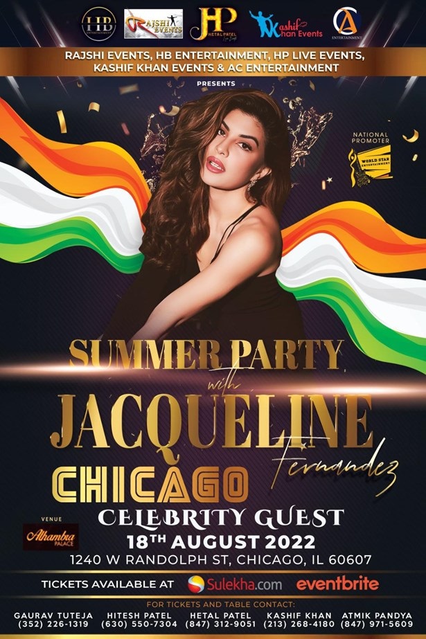 Chicago: Summer Party with Jacqueline Fernandez, Chicago, Illinois, United States
