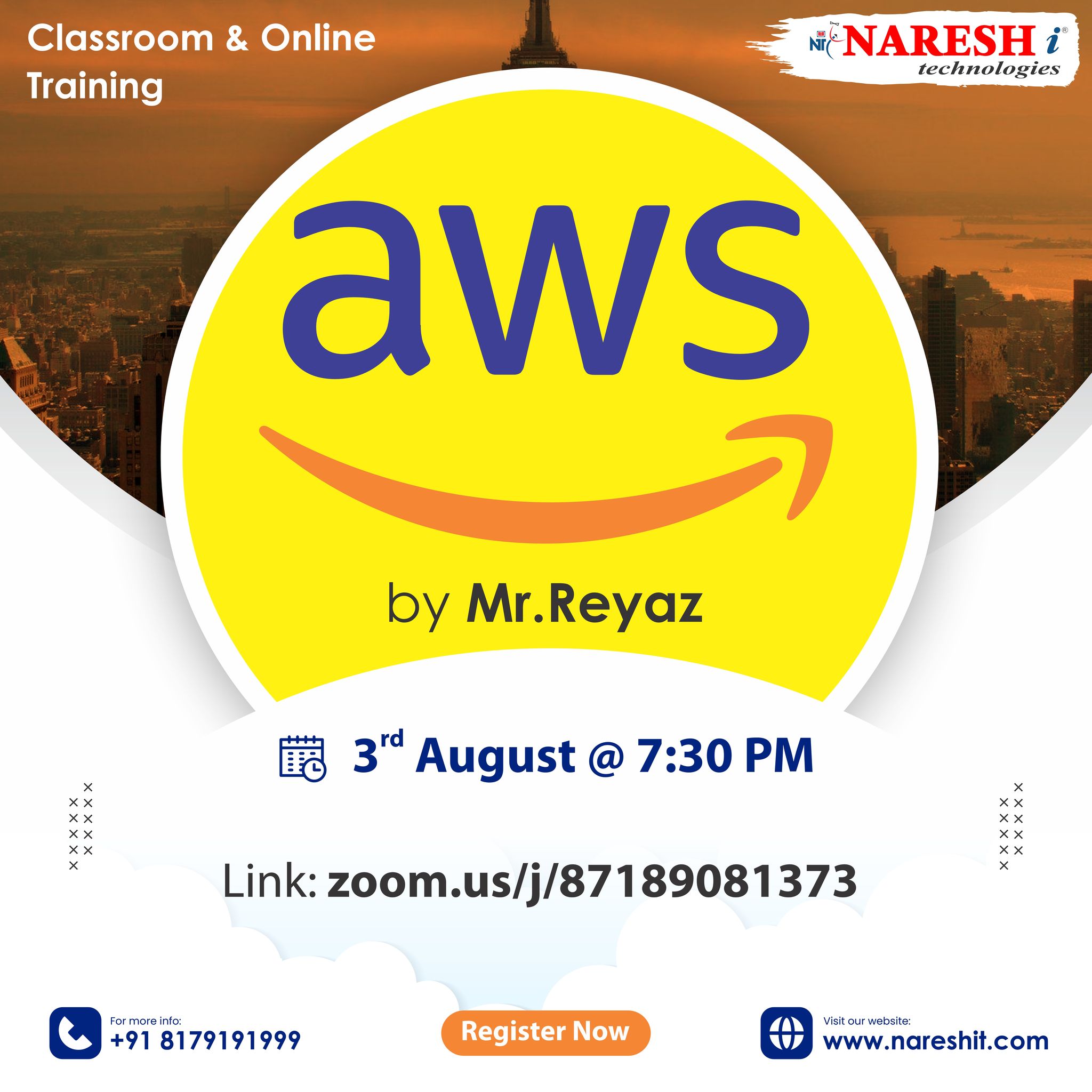 Free Demo On AWS in NareshIT - 8179191999, Online Event