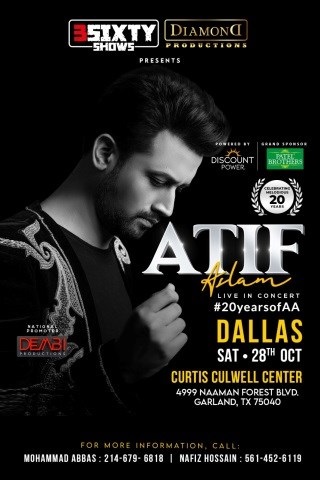 Atif Aslam Live Concert in Dallas, Garland, Texas, United States