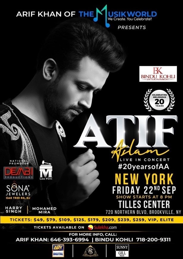 Atif Aslam Live Concert in New York, Greene, New York, United States