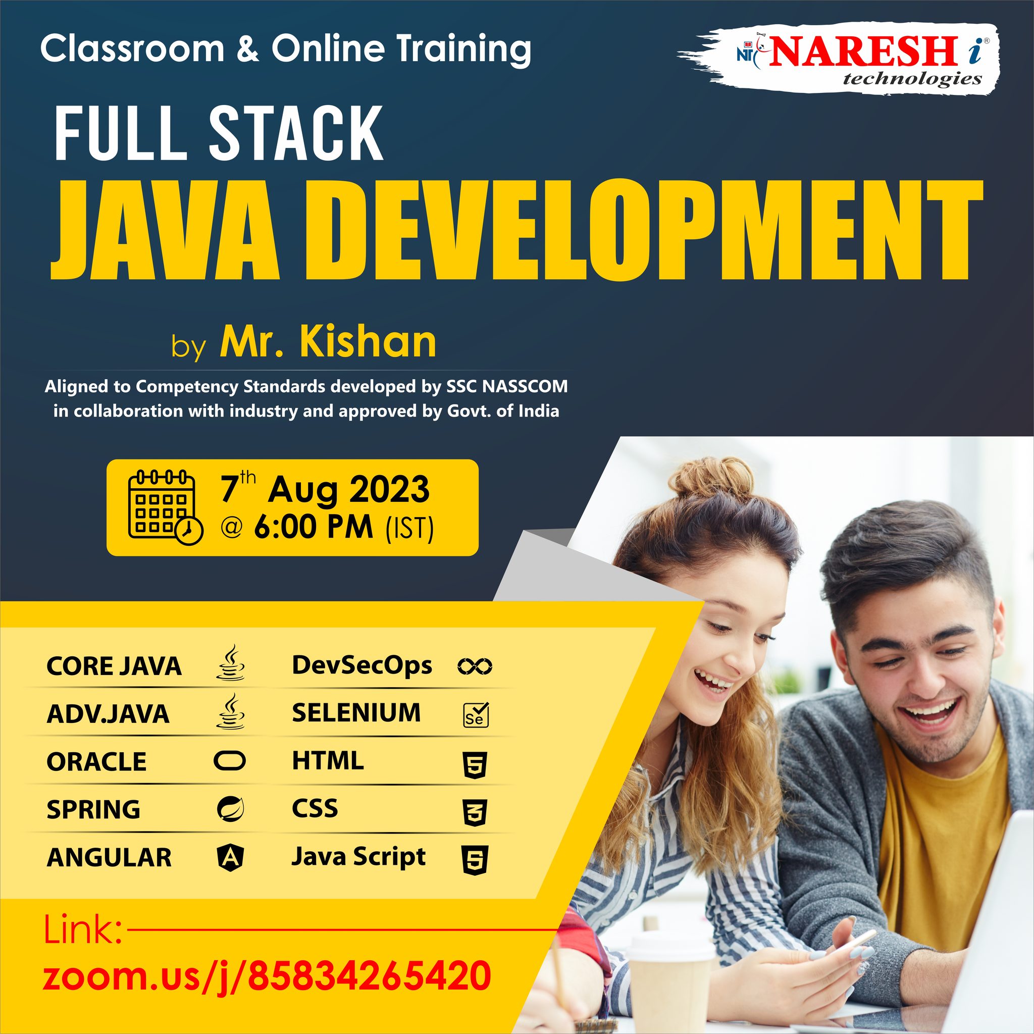 Free Demo On Full Stack Java Developer by Mr. Kishan - NareshIT, Online Event