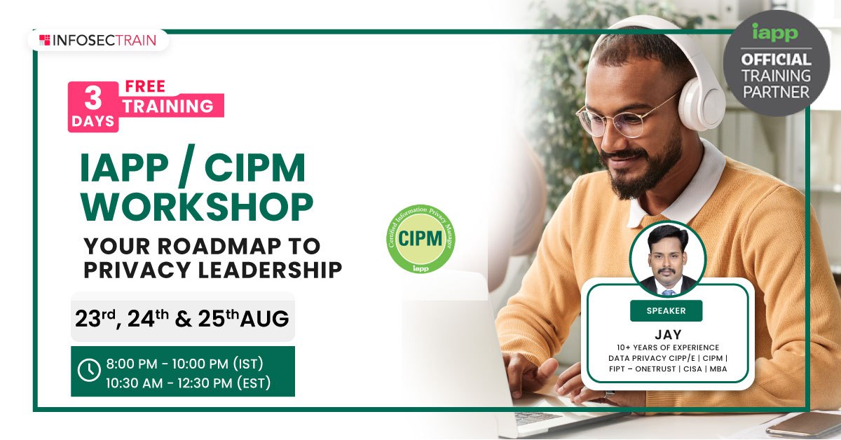 3-Day Free IAPP CIPM Workshop: Your Roadmap to Privacy Leadership, Online Event