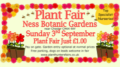 Plant Hunters' Fair at Ness Botanic Garden on Sunday 3rd September