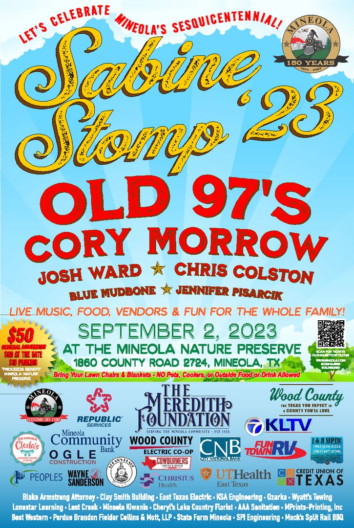 Mineola's Sesquicentennial Sabine Stomp '23 Music Festival, Mineola, Texas, United States