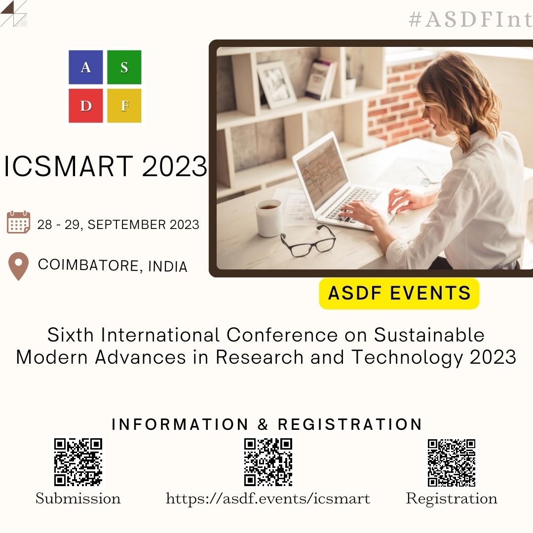 Sixth International Conference on Sustainable Modern Advances in Research and Technology 2023, Online Event