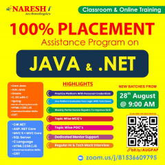 100% Placement Assistance Program On Java Developer & Dot Net