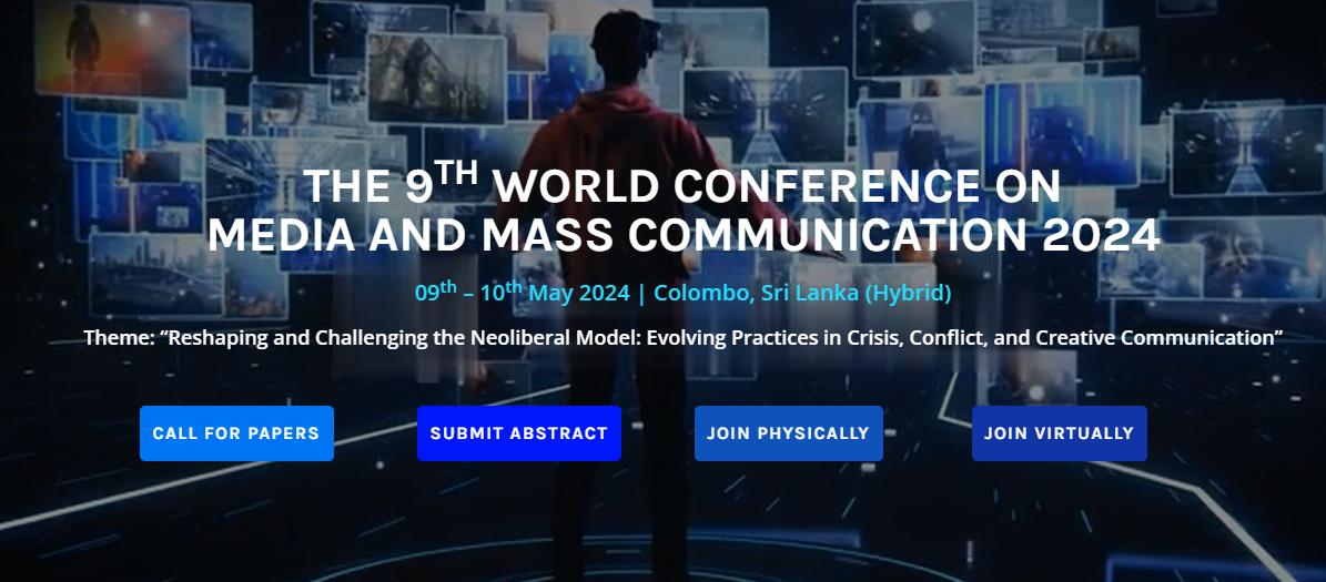 The 9th World Conference on Media and Mass Communication 2024, Western Province, Colombo, Sri Lanka