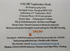 SACAR September Ball - Shipley Golf Club, 23/09/23