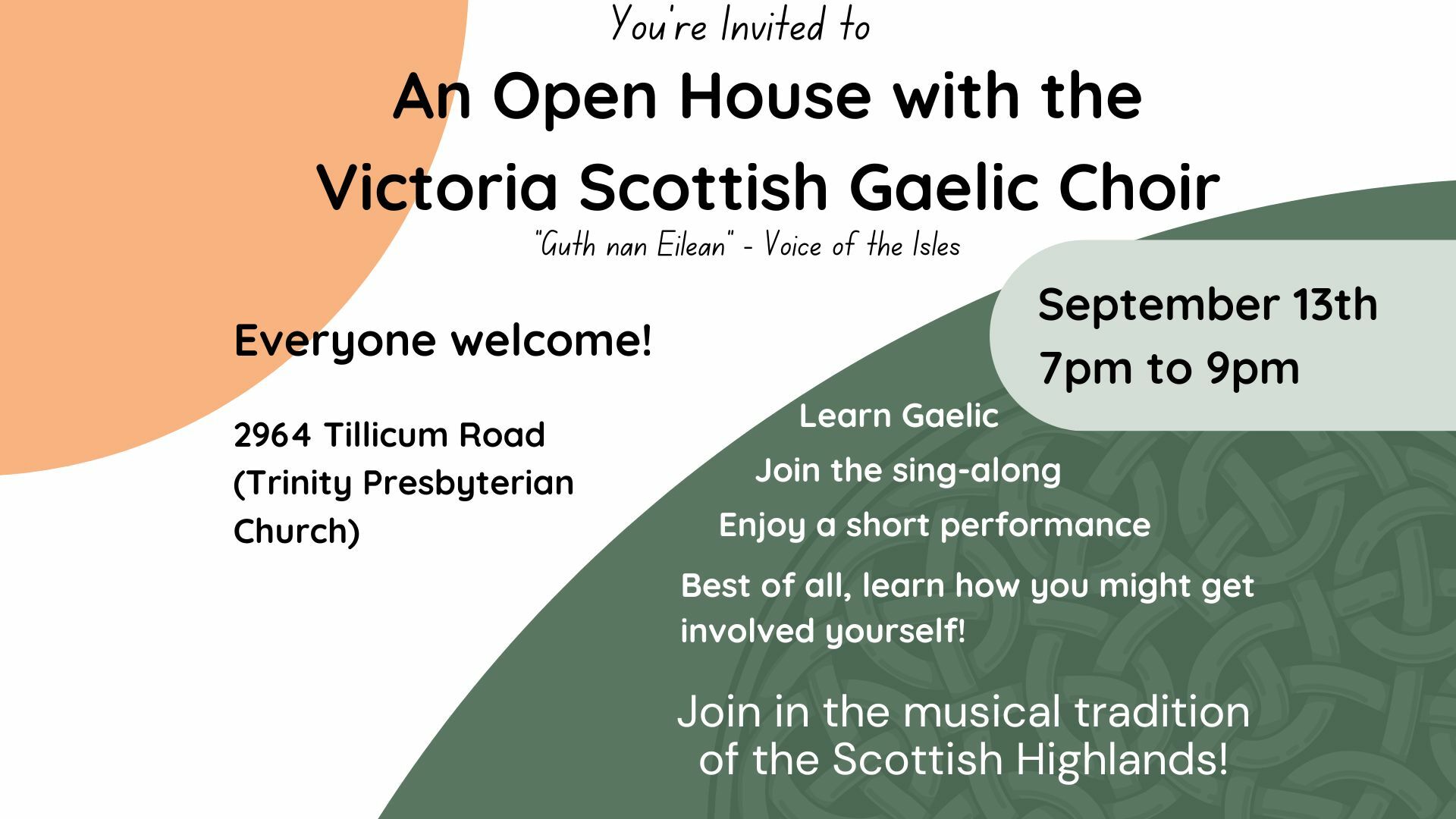 Open House with the Victoria Scottish Gaelic Choir, Victoria, British Columbia, Canada