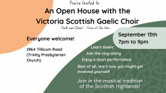 Open House with the Victoria Scottish Gaelic Choir