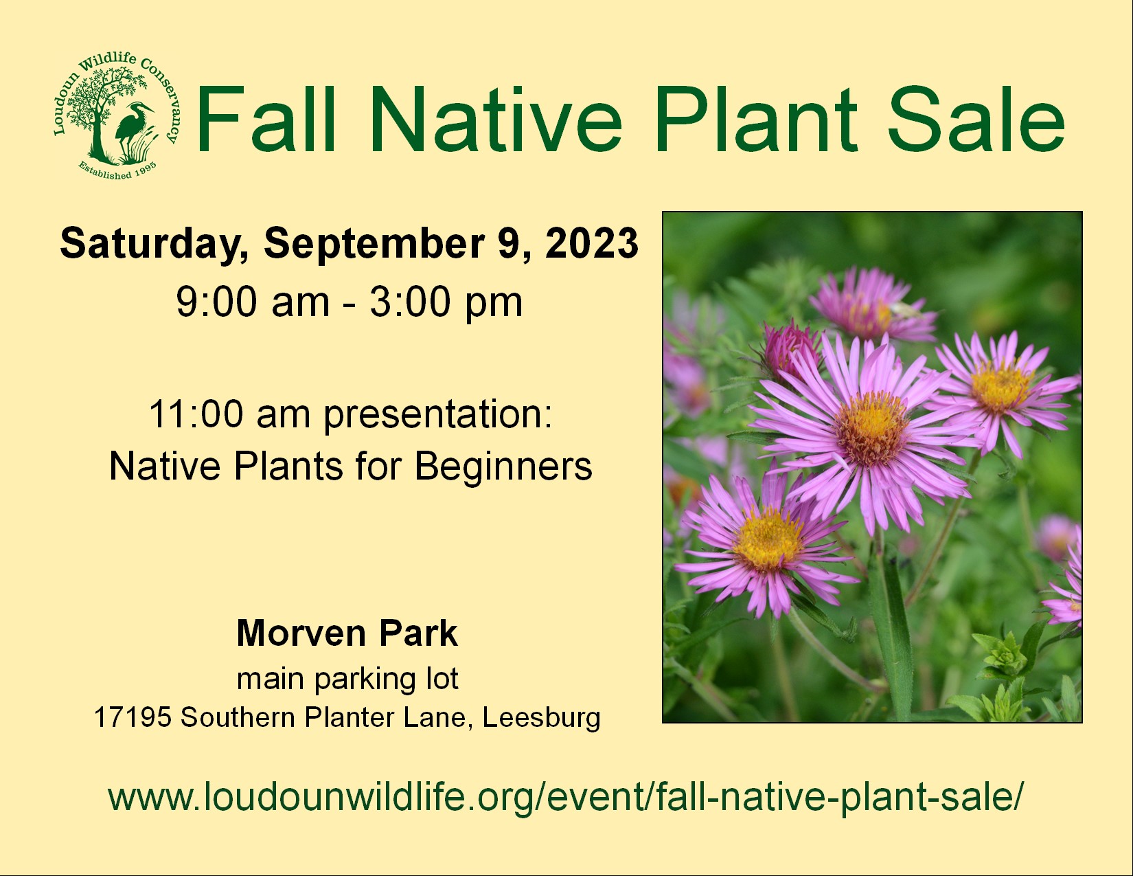 Fall Native Plant Sale, Online Event