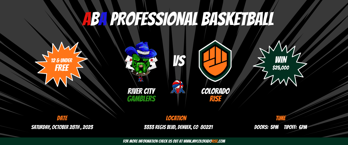 ABA Professional Basketball | River City Gamblers vs Colorado Rise, Denver, Colorado, United States