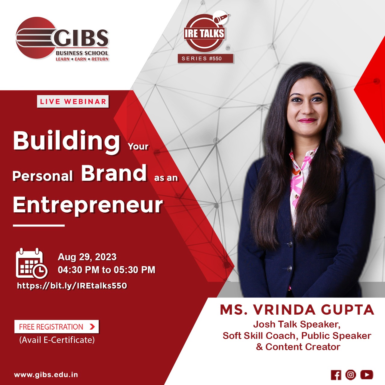 GIBS IRE Talk on Building Your Personal Brand As An Entrepreneur?, Online Event