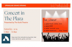 Free Concerts in The Plaza at Springline Menlo Park September 16th