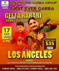 FIRST EVER GARBA IN LOS ANGELS GEETA RABARI WITH SUNNY JADHAV - Live in Concert
