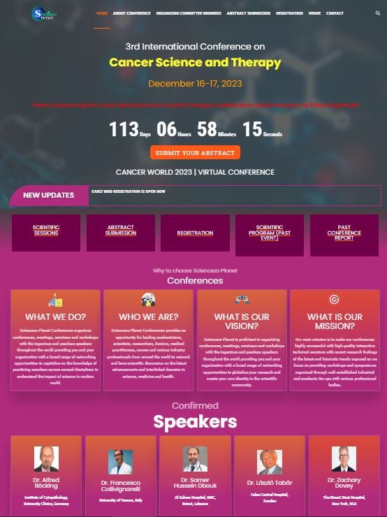 3rd International Conference on Cancer Science and Therapy | December 16-17, 2023, Online Event