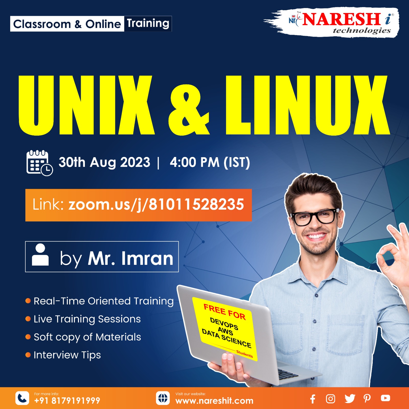 Free Demo On Unix/Linux - Naresh IT, Online Event