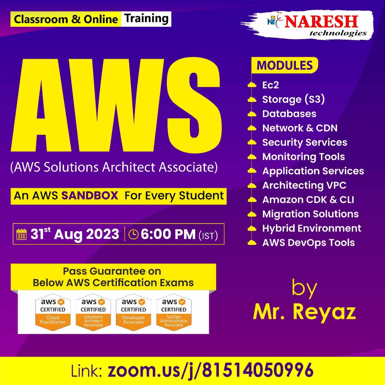 Free Demo On AWS - Naresh IT, Online Event