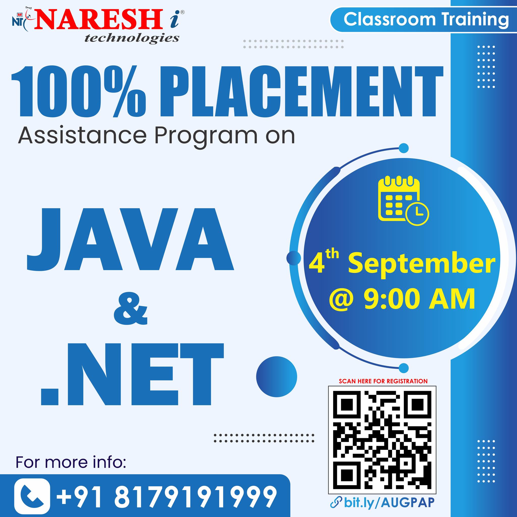 100% Placement Assistance Program On Java Developer & Dot Net - Naresh IT, Online Event