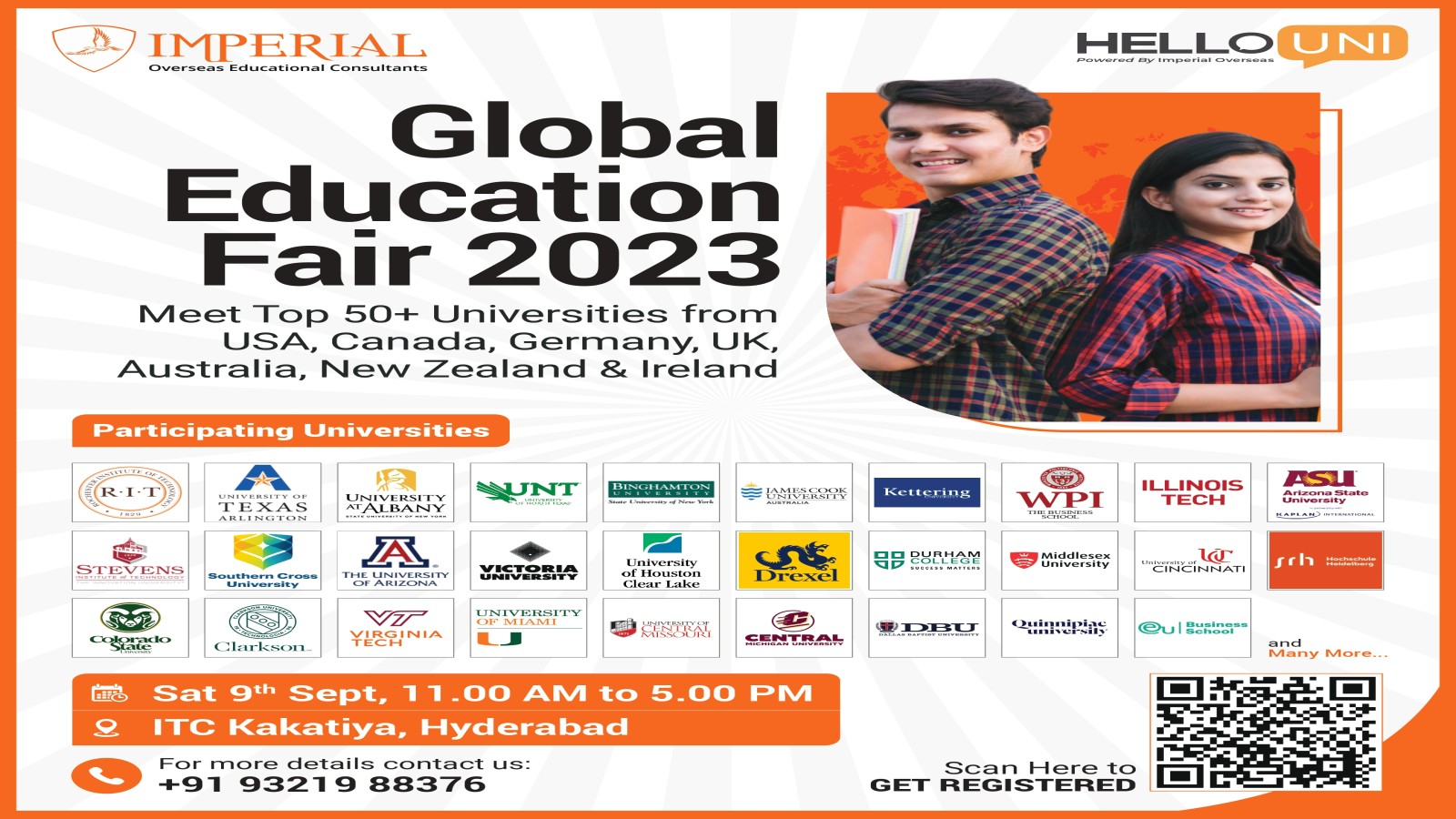Global Education Fair 2023 Hyderabad by HelloUni with Imperial Overseas Educational Consultants, Hyderabad, Telangana, India