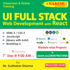 Free Demo On UI Full Stack Web Development with react - Naresh IT