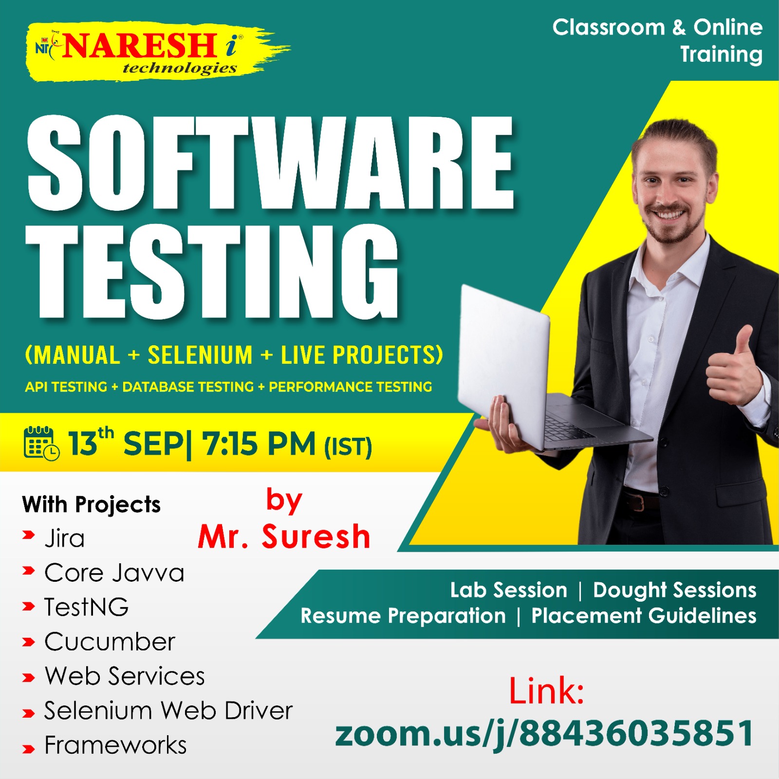 Free Demo On Software Testing - Naresh IT, Online Event