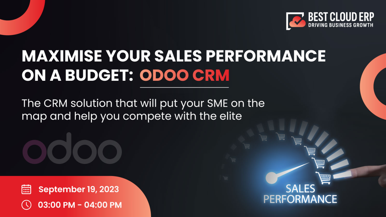 Maximise your sales performance on a budget: Odoo CRM, Online Event
