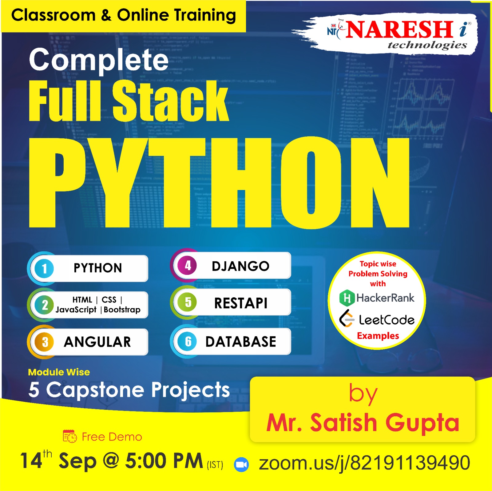 Free Demo On Full Stack Python - Naresh IT, Online Event