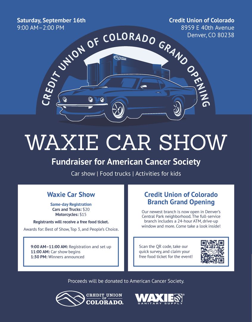 Credit Union of Colorado Grand Opening and WAXIE Car Show Fundraiser for American Cancer Society, Denver, Colorado, United States