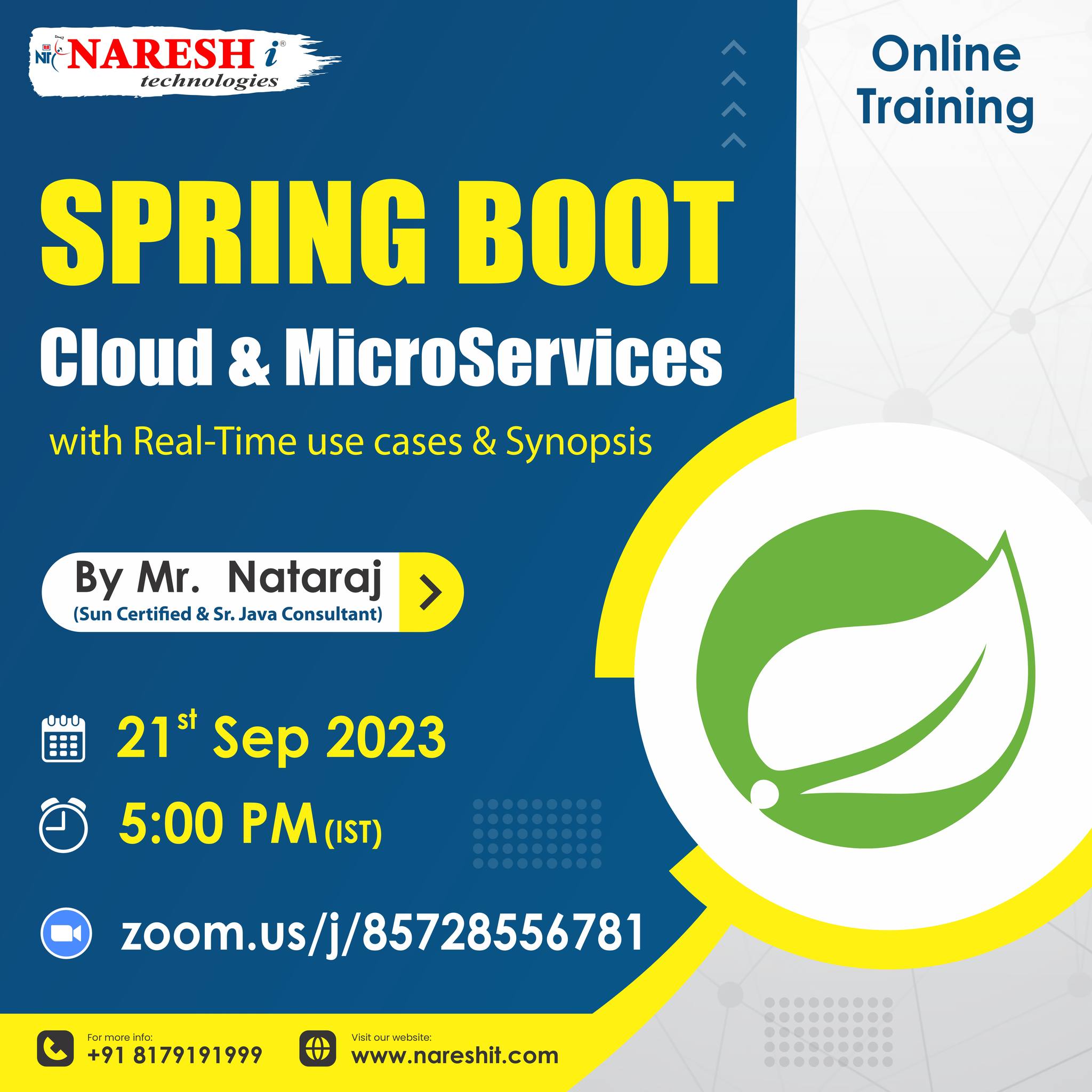 Free Online Demo On Spring Boot & MicroServices - Naresh IT, Online Event