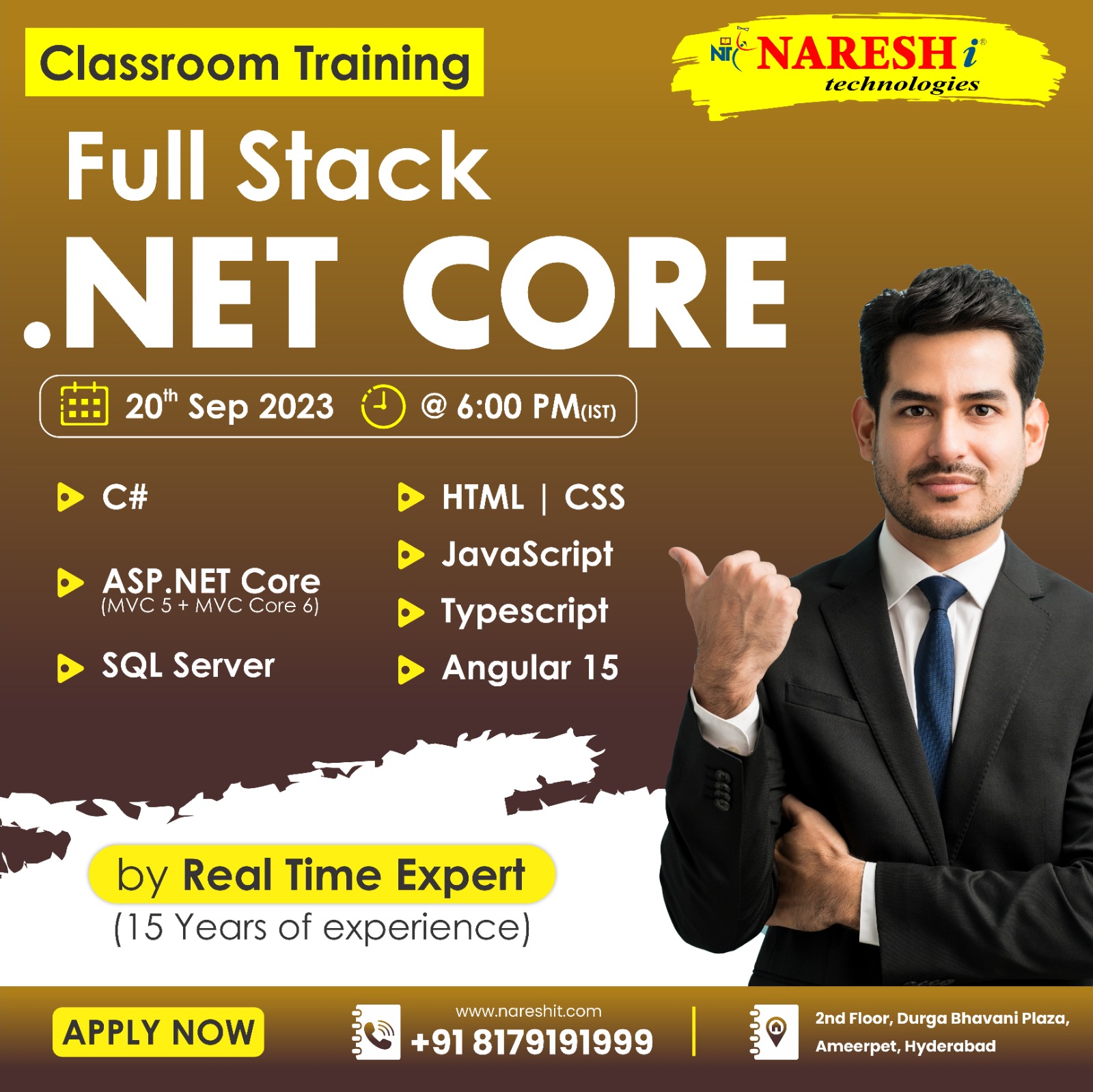 Free Demo On Full Stack .Net Core- Naresh IT, Online Event