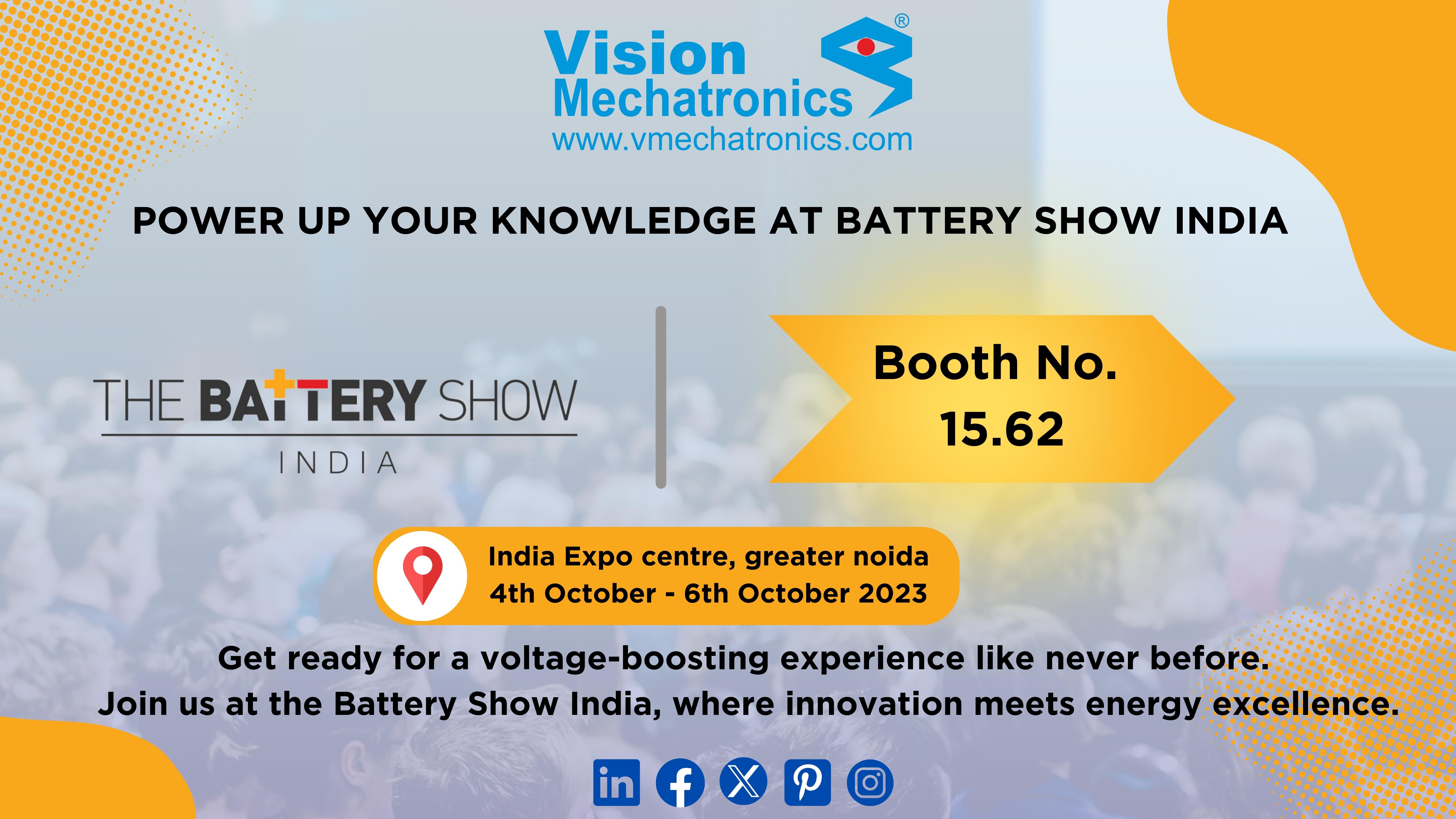 Vision Mechatronics at The Battery Show India 2023, Thane, Maharashtra, India